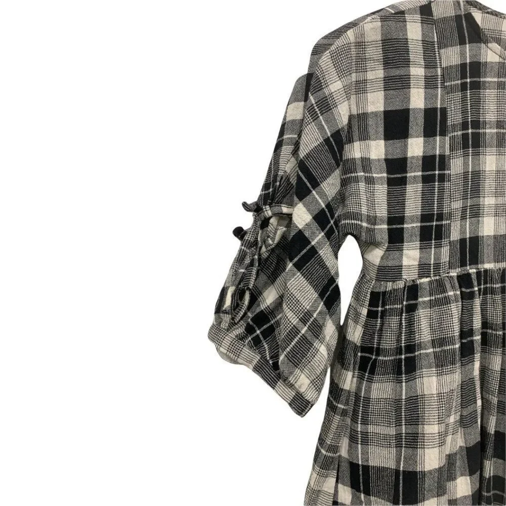 Zara‎ Girls Casual Collection Size 8 128 cm Buffalo Check Dress Plaid 3/4 Sleeve